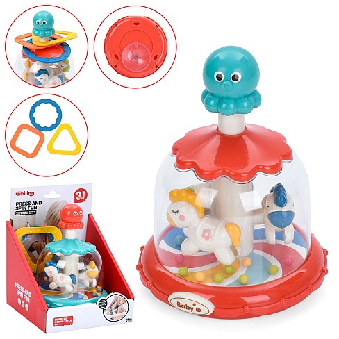 Дзиґа 6235 (60шт) 3в1, 16-11,5-11,5см, на присосці, кільцеброс (3фігури), 2 кольори, в кор-ці, 13,5-