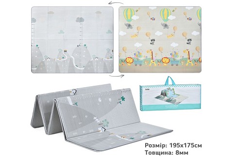 Бебіпол MR 1665 (12шт) килимок-мат, тепла підлога, 195х175х0,8см, двосторонній, у сумці, 90-42-10см