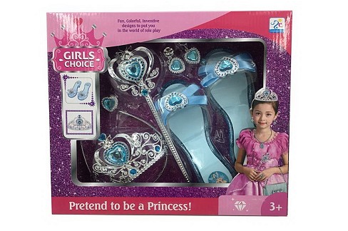 Аксесуари для дівчат арт. 600-1/12 (48шт/2)   туфлі, корона, аксес короб. 32*28*6