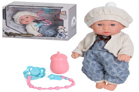 Пупс S010-13A (24шт) 24см, пляшечка, соска, в кор-ці, 25-18,5-13см