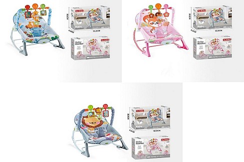 Дитячий шезлонг-гойдалка 69897/8/9 0-18кг вібрац.муз.3в.кор.53,5*8,5*38,5 /4/