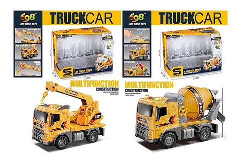 Будтехніка JS172-74 (24шт) інерц, 19см, 1:20, звук, світло, рухливі деталі, гумові колеса, 2 види(кр