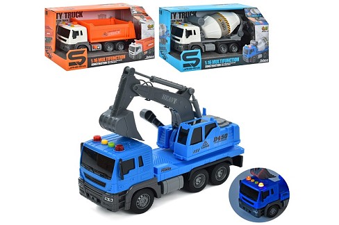 Будтехніка JS101-02B-103A (12шт) інер-я, 24см, звук, світло, 3види, на бат., кор-ке, 33-17,5-13см