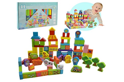 Дерев’яна іграшка арт. C9442 (18шт)  конструктор 100дет у кор.37,5*3*26см