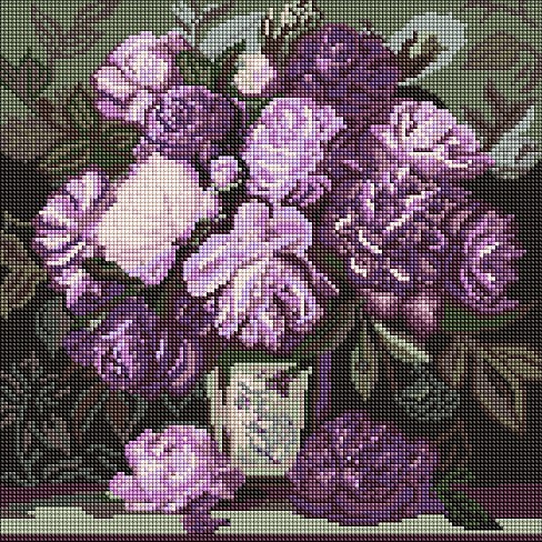 Набір з алмазною мозаїкою Мелодія пелюсткових барв" 40х40см  AMO20038"