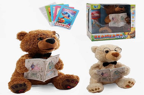 Ведмедик казкар 31515 (16/2) 2 види, WToys", УКР. МОВА, 15 аудіоказок, 5 карток, скоромовки та звук"