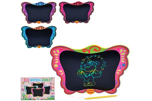 LCD планшет SMT 0007 (50шт) для малювання, 9 дюймів, метелик 27,5-20см, кольоровий, 4 кольори, бат(т