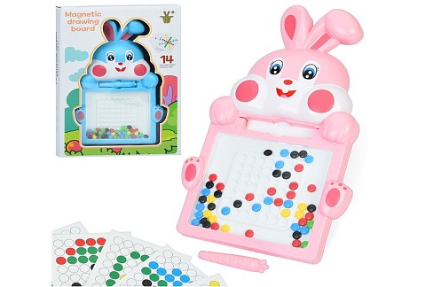 Досточка J024 (60шт) зайчик, 30-19см, магнитна мозаїка, картки, в кор-ці, 25-36,5-5см