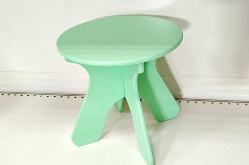 Стільчик круглий салатовий. 010, діаметр - 28 см, висота- 29 см