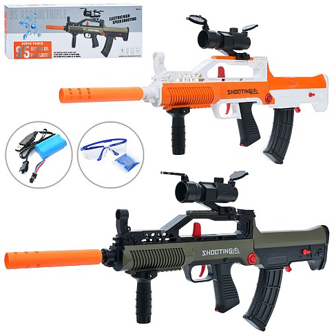 Автомат CZ03-1 (6шт) акум, 77см, водяні кулі, прицел, окуляри, USBзарядне, 2 кольори, в кор-ці, 64,5