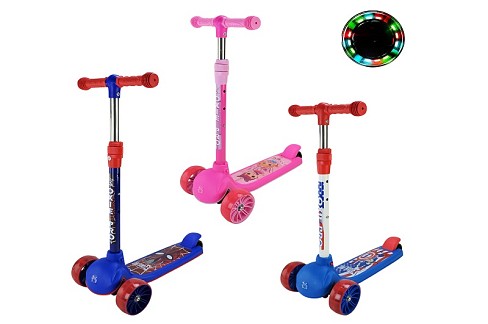 Самокат дитячий 3-х коліс  арт. SC25120 (10шт)   3 кольори, 2 колеса, PU світло, заднє пластик, у па