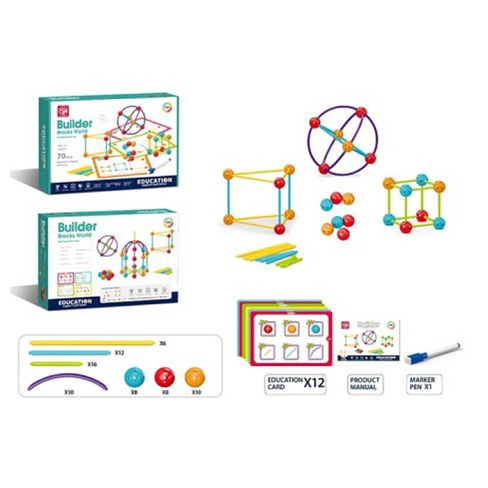 Конструктор 188-637 (36шт) контурний, 70 деталей, маркер, картки, в кор-ці, 37-25-7см