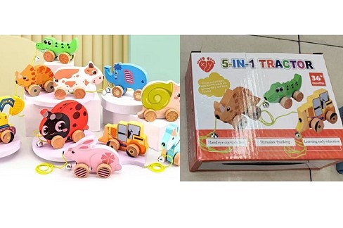 Дерев’яна іграшка арт. C9424 (72шт)  каталочка у кор. 16,7*12,5*6,3см