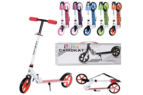 Самокат SR 2-010-4-2 (6шт) сталь,2колПУ200мм,кермо90-100см,підніжка30-10см,підставка,замок,6кольорів