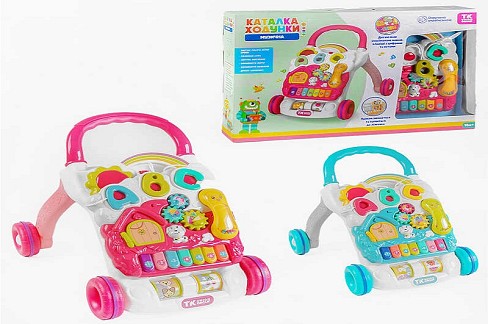 Музичні ходунки-каталка 14818 (8) TK Group", 2 кол., УКР. МОВА, знімна панель, світло, звуки, пісні"