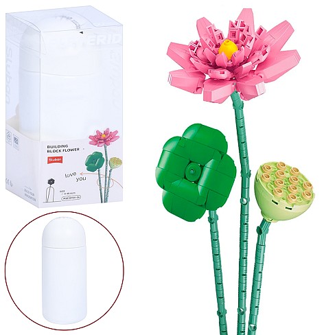 Конструктор SLUBAN M38-B1101-06 (32шт) квіти, лотос, 40,6см, колба, в кор-ці(слюда), 9,5-22-9,5см