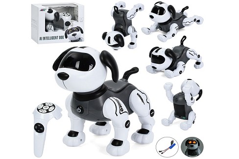 Тварина K55 (6шт) р/к, собака, 23см, акум, сенсорний, реагує на руку, музика, звук, звуки тварин, св