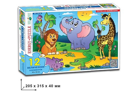 Гра-пазл У світі тварин" 12  в кор.  Ен6126"