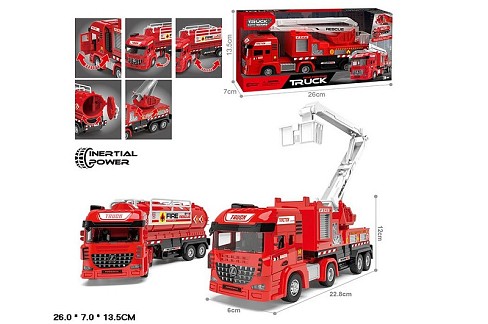 Пожежна машина BY811-15 інерц.муз.світ.2в.кор.26*7*13,5 /72/