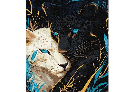 Картина по номерах Інь Ян з фарбами металiк extra" 40х50см  KHO6729"