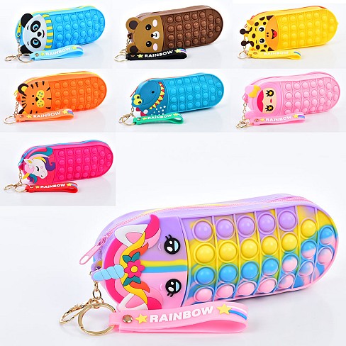 Гаманець T00251 (180шт) 19-7,5-4см, застібка-блискавка, антистрес, Pop it, коротка ручка, брелок, си