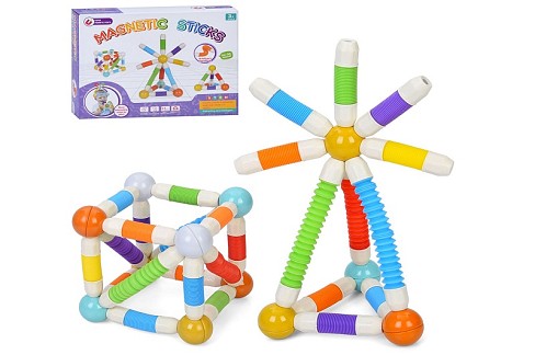 Конструктор 158-40 (36шт) магнітний, трубчатий, Поп Туб/Pop tube, кульки, 38дет, в кор-ці, 24-18,5-6