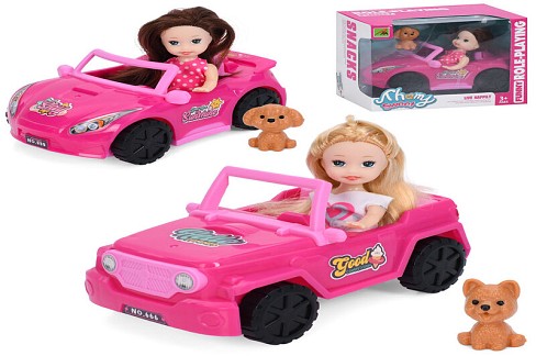 Лялька 9045-18-19 (72шт) 11см, машина 15см, собака, 2 види, в кор-ці, 15,5-13-10см