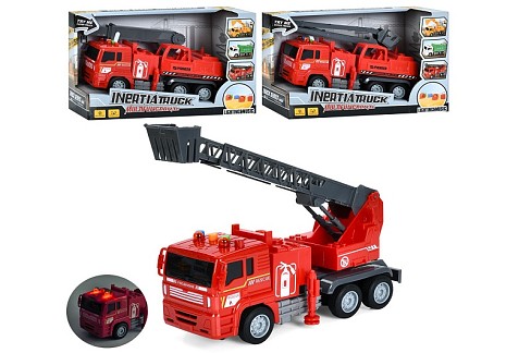 Пожежна машина 6908-10-11 (24шт) 23см,інерція,звук, світло, рухливі деталі, 3 види, на бат-ці(табл),