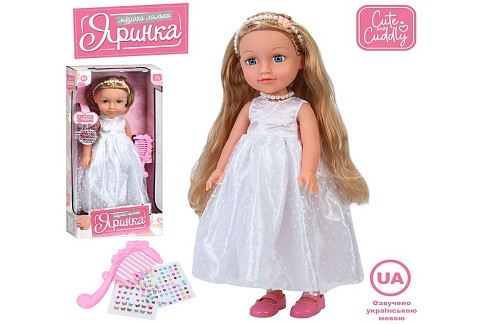 Лялька M 6228 I UA (18шт) Яринка, 40см, музика(укр), пісні, гребінець, стрази-наліпки, на бат(табл),