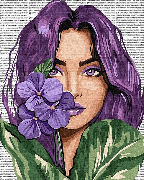 Картина по номерах Барвиста поезія: Фіалки" 40x50см  KHO8611"