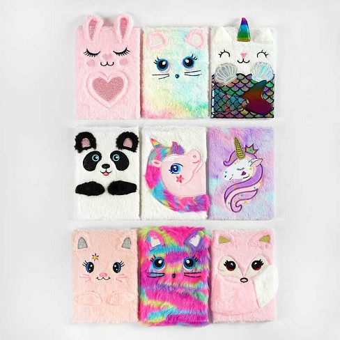 Блокнот M 15017 (120) 9 видів, хутряна обкладинка,тваринка, у лінійку, у пакеті, МІКС ВИДІВ