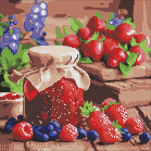 Набір з алмазною мозаїкою Малинове варення" 40х40см  AMO8082"