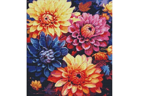 Набір з алмазною мозаїкою Барвисті жоржини" 40х50см AMO7842"