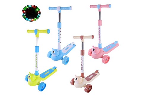 Самокат дитячий 3-х коліс  арт. SC25118 (10шт)   4 кольори, 2 колеса, PU світло, заднє пластик,склад