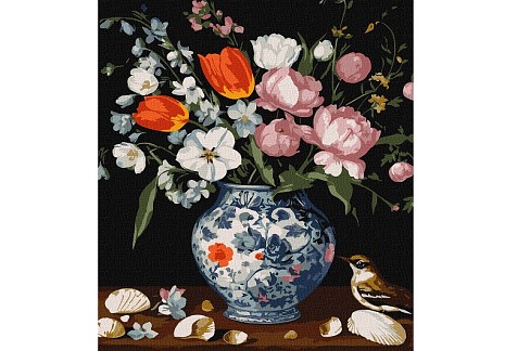Картина по номерах Букет у гарній вазі" 40х50см  KHO3321"