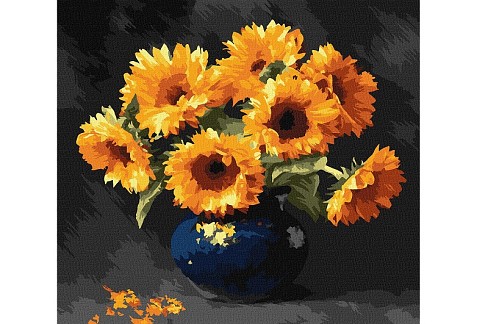 Картина по номерах Соняшник в темряві" 40x40см  KHO3330"