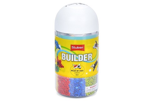 Конструктор SLUBAN M38-B1360 (32шт) 6в1 (транспорт, зайчик, квіти), 239дет, в колбі, 21-9-9см