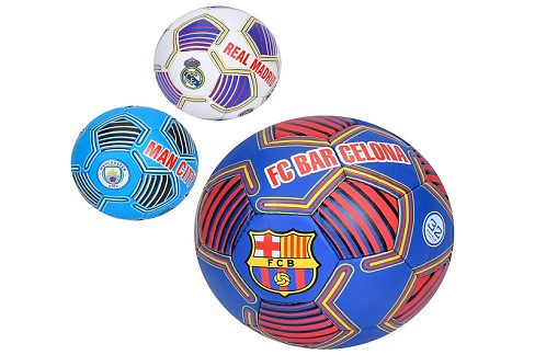 М'яч футбольний 2500-299 (30шт) розмір 5, ПУ1, ручна робота, 32 панелі, 410-430г, 3 види (клуби), в