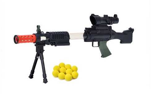 Автомат 8159 (48шт) 48см, м'які кулі 10шт, прицел, у пакеті, 17,5-58-5см