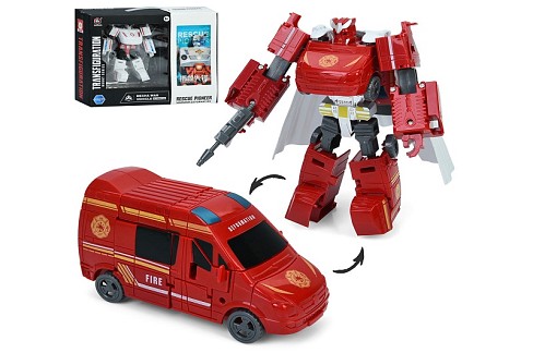 Трансформер HD114-15 (24шт) робот 18см+машина, 2 види (швидка, пожежна), в кор-ці, 34,5-29-10,5см