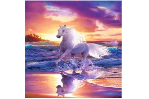 Набір для творчості YG0290 (120шт) алмазна мозаїка/діамантова мозаїка, 40-30см, білий кінь, море, св