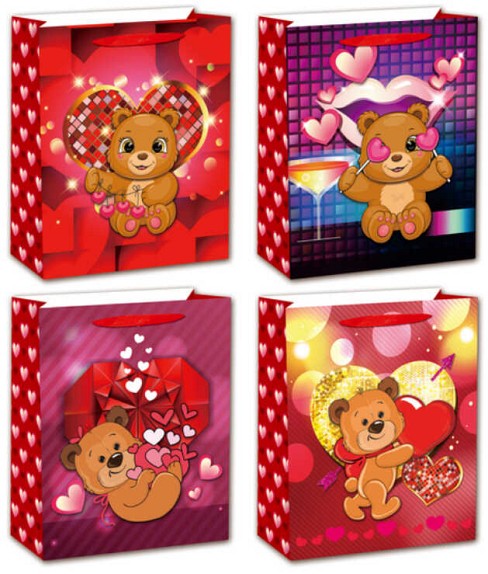 Пакет подарунковий C 69518 (720) 4 види, МАЛИЙ, МІКС ВИДІВ