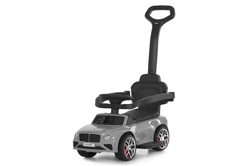 Каталка-толокар M 6252EL-11 (1шт) бат.ручка, муз, світло, шкіра, підсклянник, MP3, BLUETOOTH, сірий