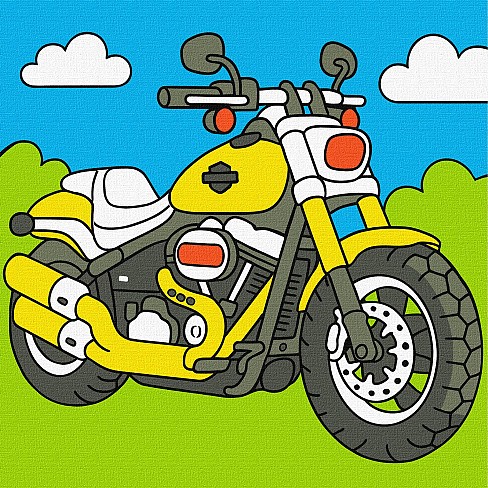 Картина по номерах для дітей Мрія маленького байкера" 25х25см  KHO1331"