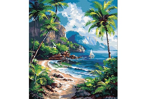 Картина по номерах Тропічний рай" 40х50см  KHO2795"