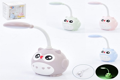 Нічник SMT 0010 (60шт) сова, 26см, акум, світло-2 режими, USBзарядне, мікс кольорів, в кор-ці, 10,5-