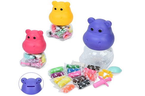 Тісто для ліплення MK 5633 (45шт) 14 кольорів (у стіках), аромат, 3 кольори, колба(бегемот), 10-16,5