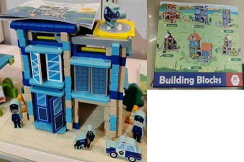 Дерев’яна іграшка арт. C9435 (36шт)  конструктор поліція у кор. 25*21*4,5