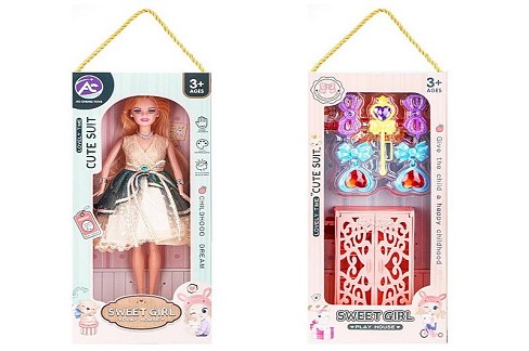 Лялька арт. TG247A-3 (30шт/2)   в стильній сукні, з аксесуарами короб. 15*15*35 см