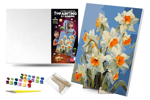 Набір для розпису по номерах QB900-029 Весняні нарциси" 40х50см qbee"